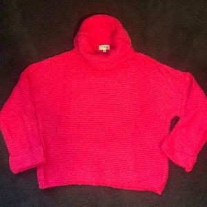 Hot pink turtle neck sweater size m/l